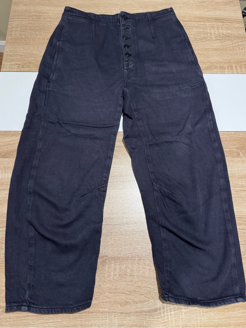 We-The Free- Women’s Black Button-Fly barrel leg cropped pant size 27